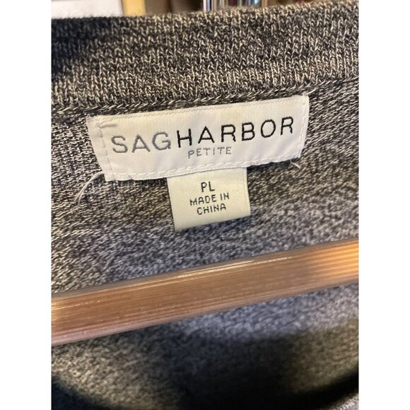 SAG Harbor Gray Layered 3/4 Sleeve Scoop Neck Top Sz PL - Picture 4 of 5